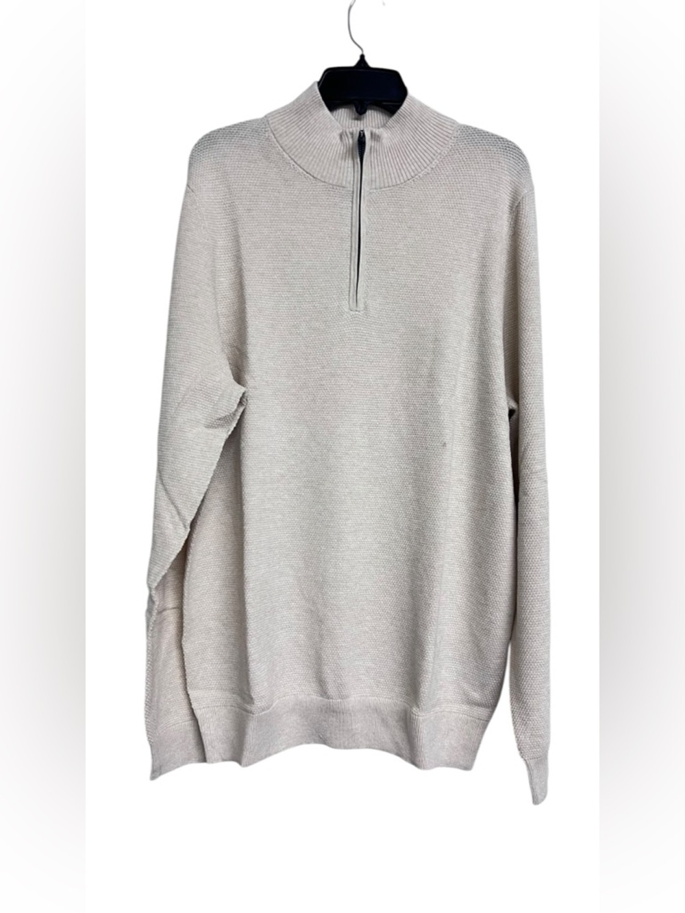 NEW Men's Mack Weldon Tech Linen Half-Zip Sweater Pullover Latte Heather XL